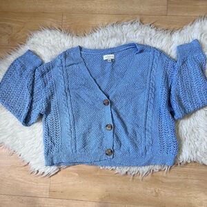 Lucky Brand blue knot style fall and winter cardigan sweater M